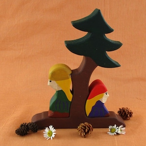 DIY / e-book / patterns / plans for 2 forest gnome girls and a fir tree (puzzle, gnomes, dwarf, dwarves)