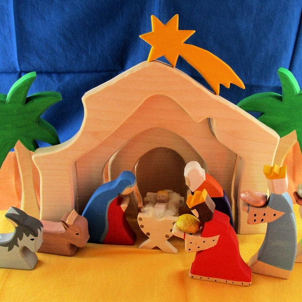 DIY / e-book / patterns / plans for 16 different wooden figures: nativity set, three wise men, palm trees, mary and joseph, crip with child