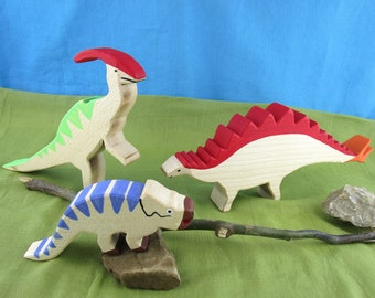 DIY / e-book / patterns / plans for 3 different wooden dinosaurs: Stegosaurus, Parasaurolophus and Protoceratops