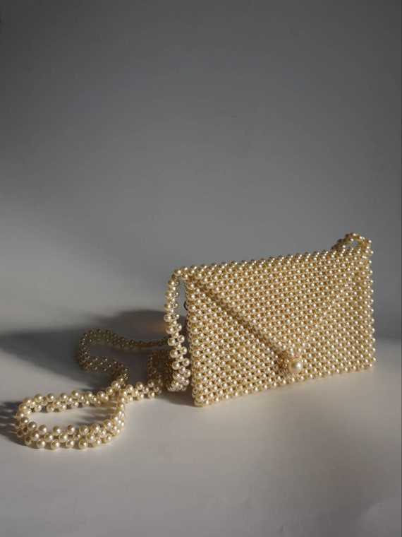 Mini Beaded Purse - Pearl Purse - Tiny Bag - Beade
