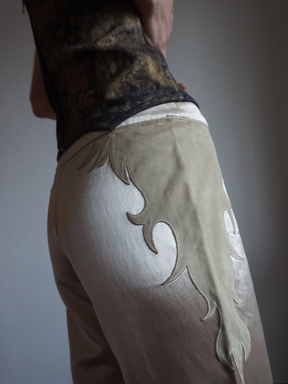 Y2k Roberto Cavalli Flame Satin Pants - Vintage Ca