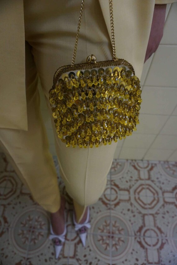 Mini Beaded Purse - Small Vintage Handbag - Beaded