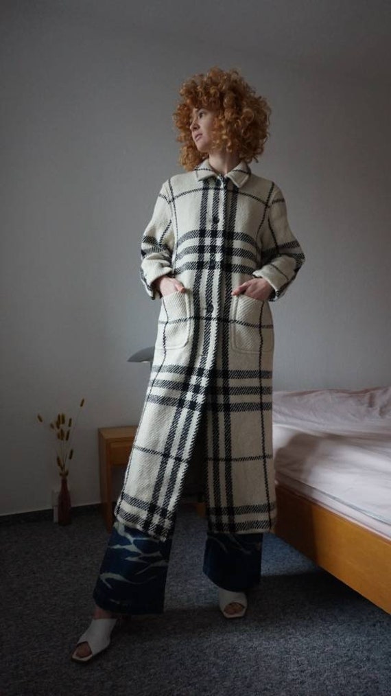 Burberry Wool Maxi Coat - Nova Check Coat - Burber