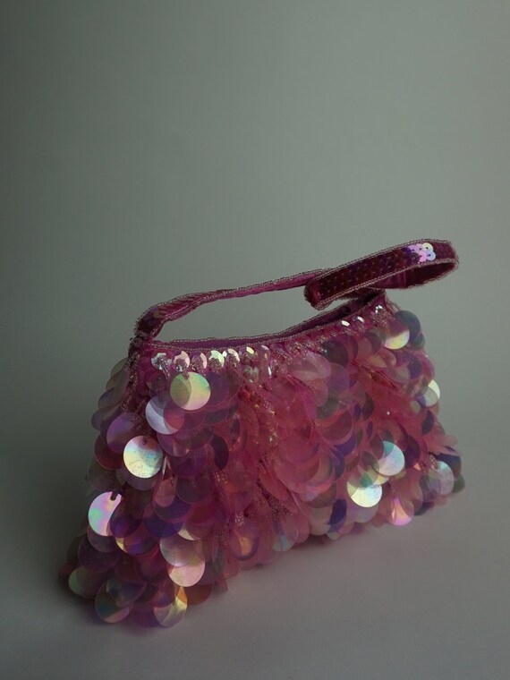 Y2k Tiny Beaded Purse - large sequin Handbag - Vi