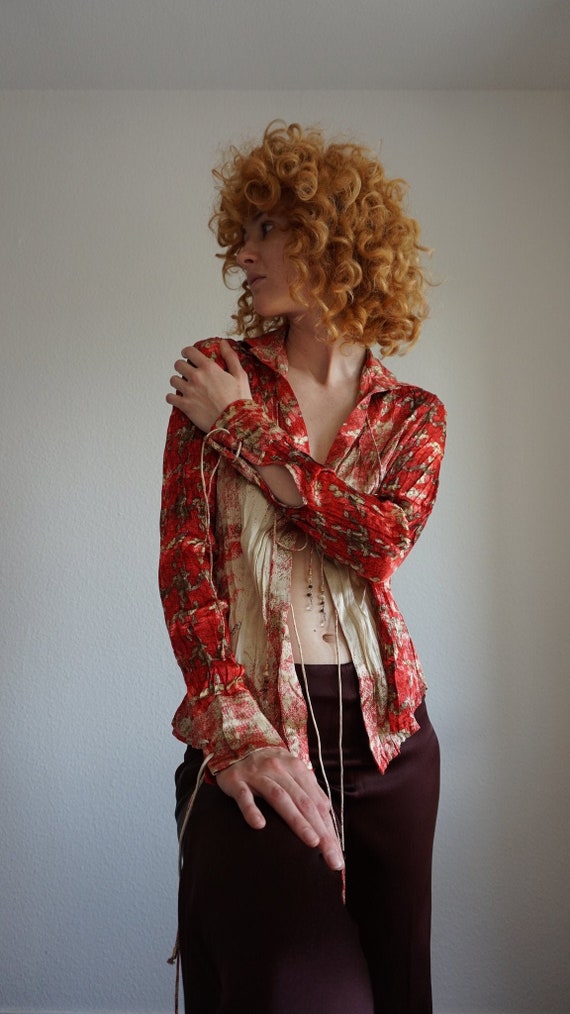Y2k Roberto Cavalli Silk Blouse - Vintage Cavalli