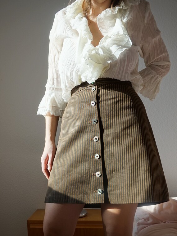 Fendi Zucca Leather Skirt - Vintage Fendi - A Line