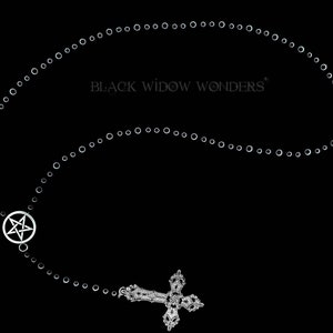 Black Mass Inverted Cross Rosary