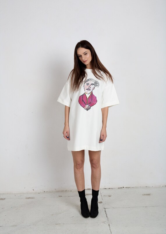 Simple Long White Cotton Dress