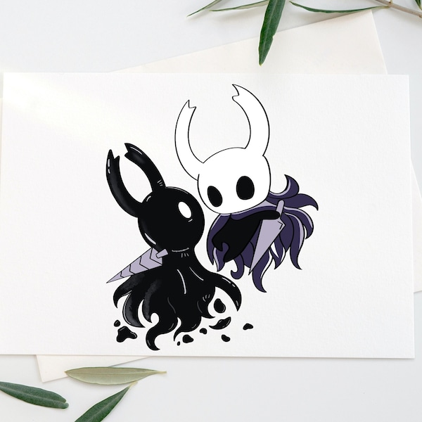 Hollow Knight Layered Digital art and his soul shadow digital drawing, PNG and PSD files. Instant Download | Printable