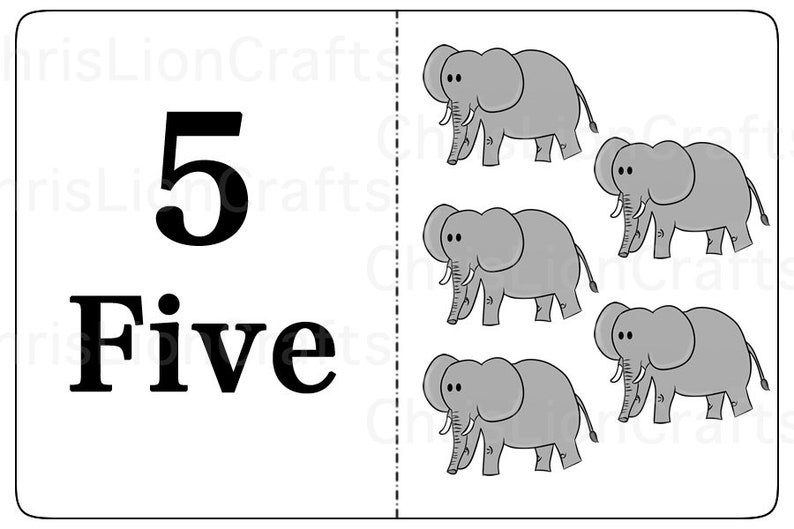 Math cards set Animals flash cards Plain Number flashcards | Etsy