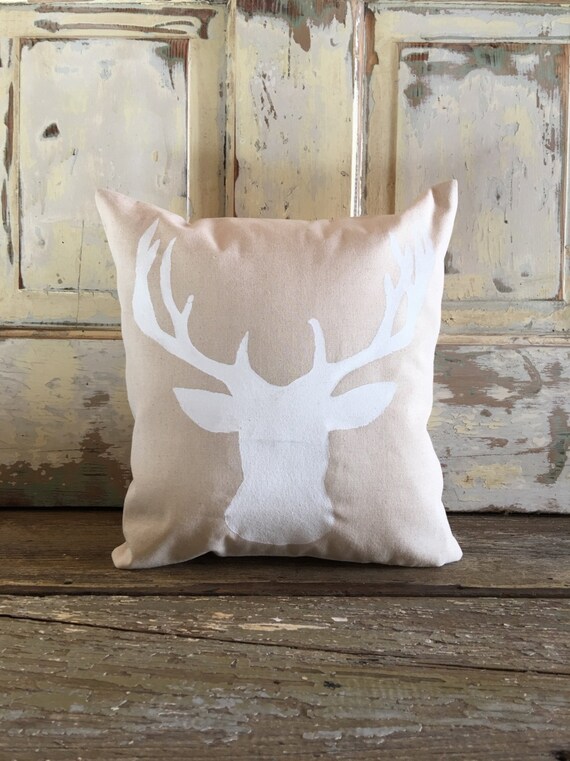 Deer pillow Deer Bust Woodland Rustic decor Cabin