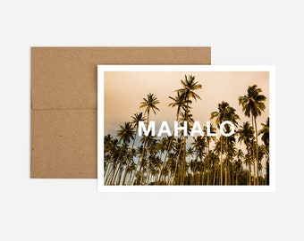 Tropical Mahalo Thank You Card | Recycled Paper, Kraft Envelope