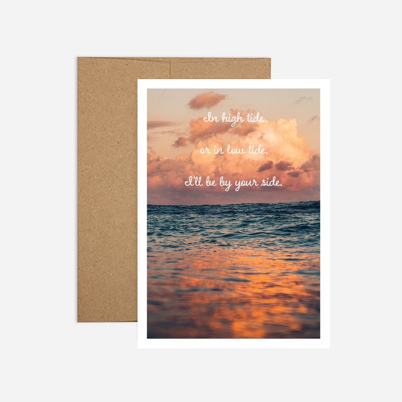 Bob Marley Tropical Sunset Ocean Valentine Card FREE SHIPPING High Tide Valentine image 1