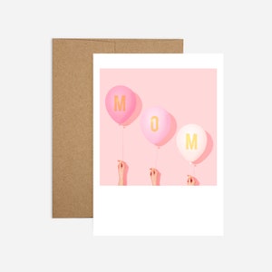 Lustige Muttertag Ballons Karte rosa