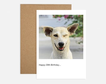 FREE SHIPPING Recycled Wink Wink Birthday Greeting Card