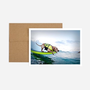 Surf Dog Birthday Greeting Card – Enjoy the Ride!