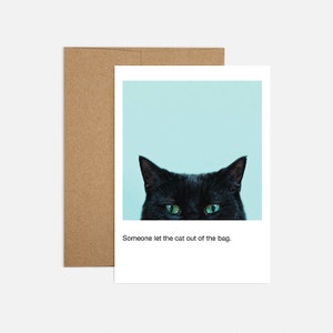 Katze aus dem Sack Geburtstag Grußkarte