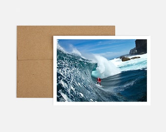 Santa Surfer - 8 Cards + Kraft Envelopes