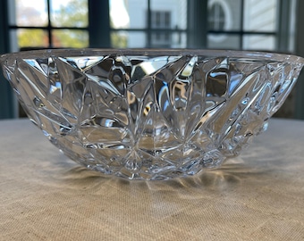 Vintage TIFFANY & Co Crystal Serving Bowl 9" Rock Cut Pattern Luxury Wedding Gift Grandmillennial Decor Easter Tablescape Centerpiece