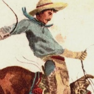 Close-up of vintage Western cowboy riding a bucking bronco, originally published as “In the Saddle.” Classic cowboy art perfect for Western home décor, ranch interiors, farmhouse walls, or collectors of vintage Americana illustrations.