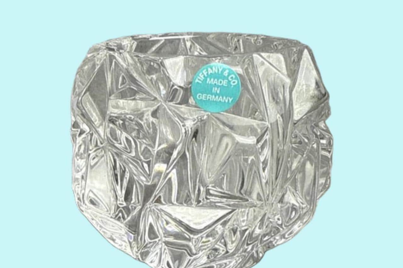 Tiffany & Co Vintage Crystal Rock Ice Cut Votive Tea Light Holder