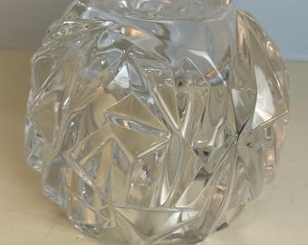 Tiffany & Co Vintage Crystal Rock Ice Cut Votive Tea Light Holder