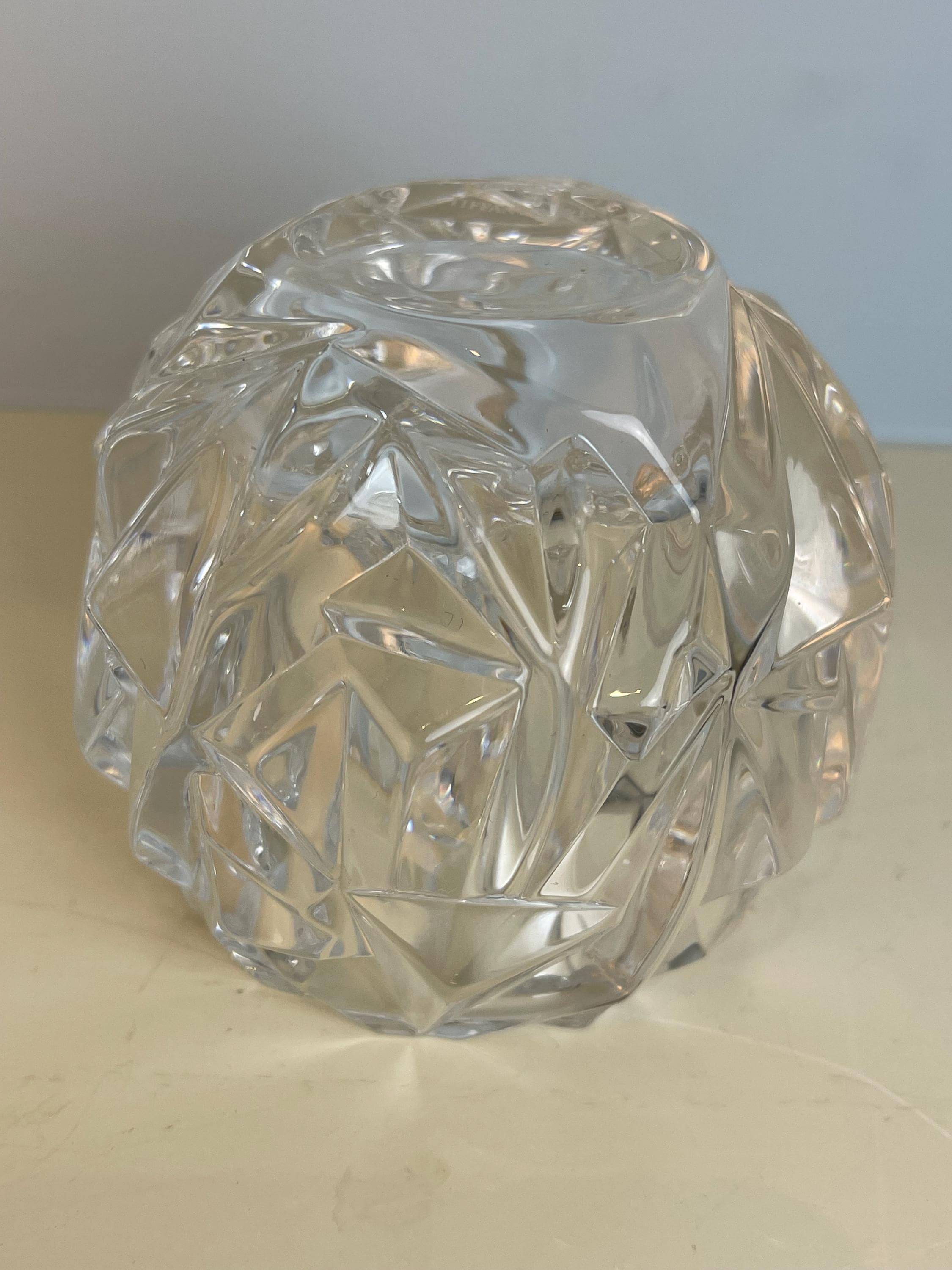Tiffany & Co Vintage Crystal Rock Ice Cut Votive Tea Light Holder