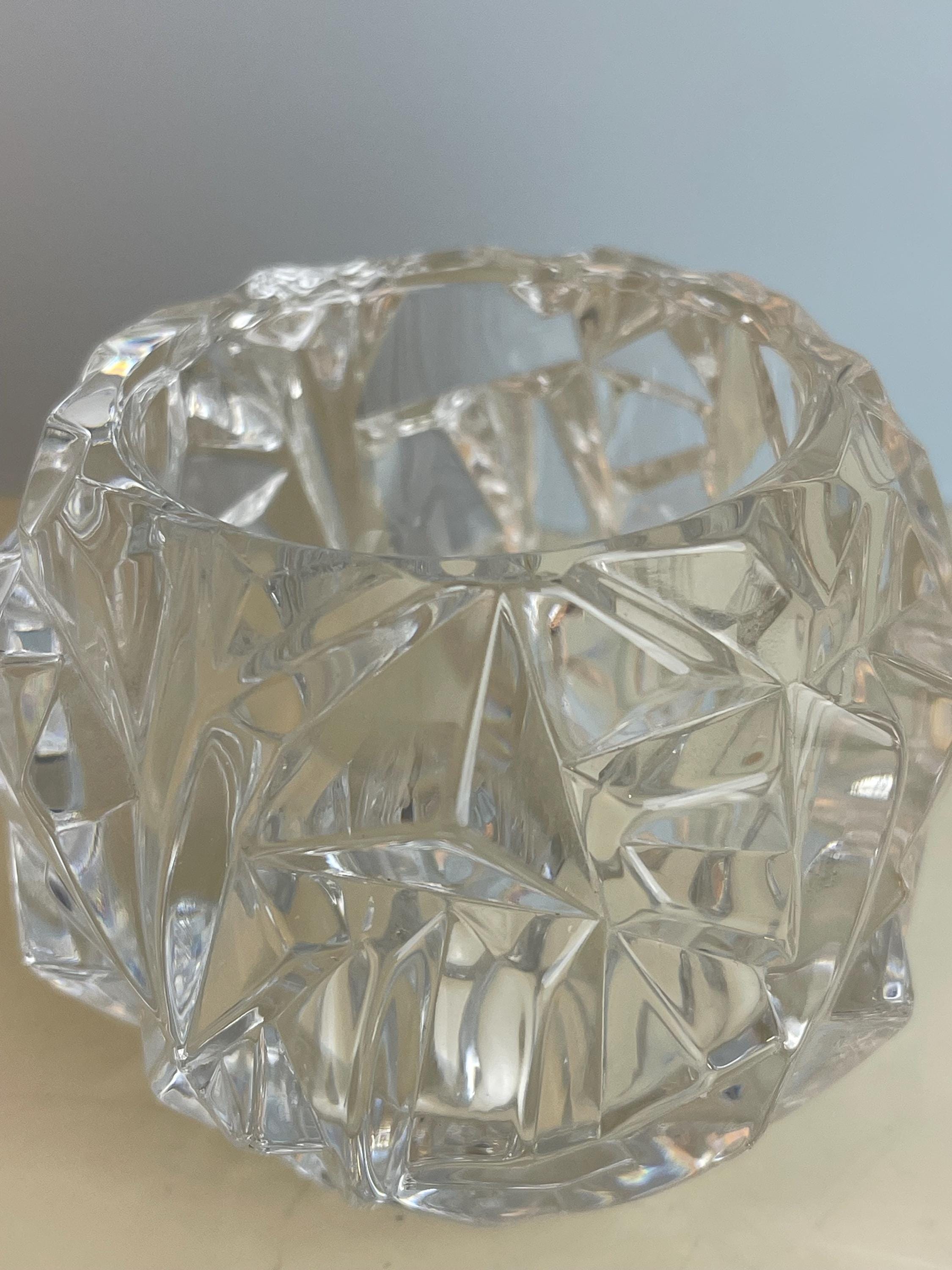 Tiffany & Co Vintage Crystal Rock Ice Cut Votive Tea Light Holder