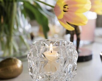 Tiffany & Co Vintage Crystal Rock Ice Cut Votive Tea Light Holder