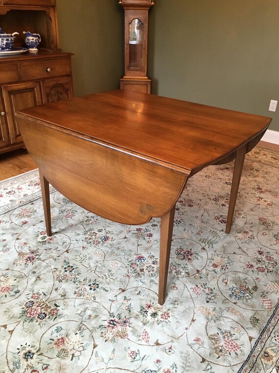 Hitchcock 7 Piece Signed Dining Set Drop Leaf Table 6 Chairs With