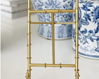 Bamboo-Style Metal Easel Antique Gold Tabletop Display Stand for Artwork Photos Sign Vintage Decor Accent Home Decor Galleries Artist gift