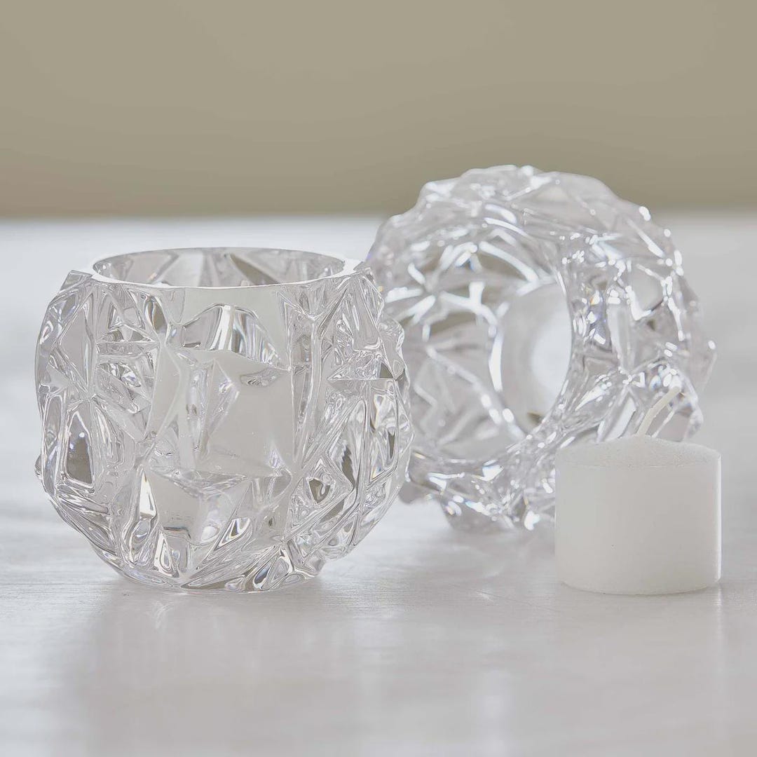 Tiffany & Co Vintage Crystal Rock Ice Cut Votive Tea Light Holder