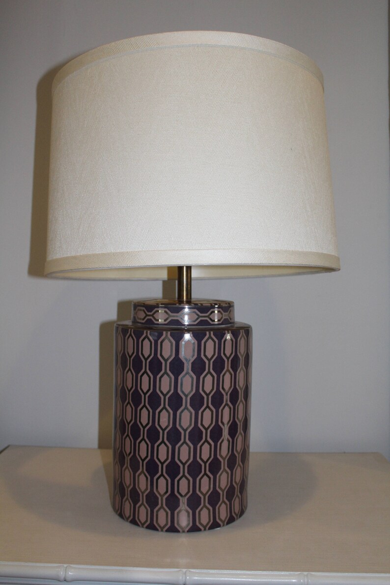 Geometric Lamp Kelly Hoppen Tea Jar Purple Gold Ceramic | Etsy Geometric Lamp Kelly Hoppen Tea Jar Purple Gold Ceramic | Etsy