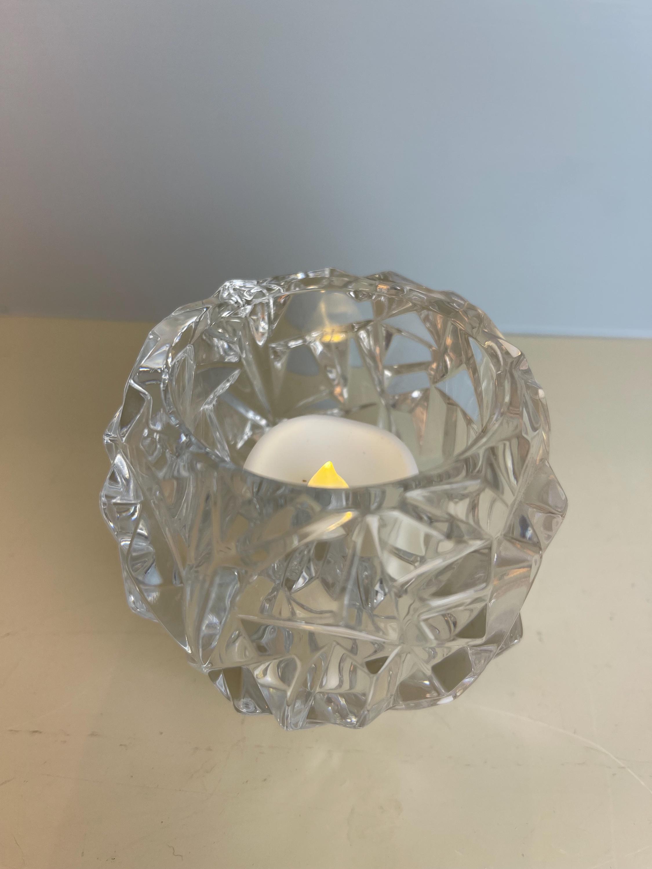 Tiffany & Co Vintage Crystal Rock Ice Cut Votive Tea Light Holder