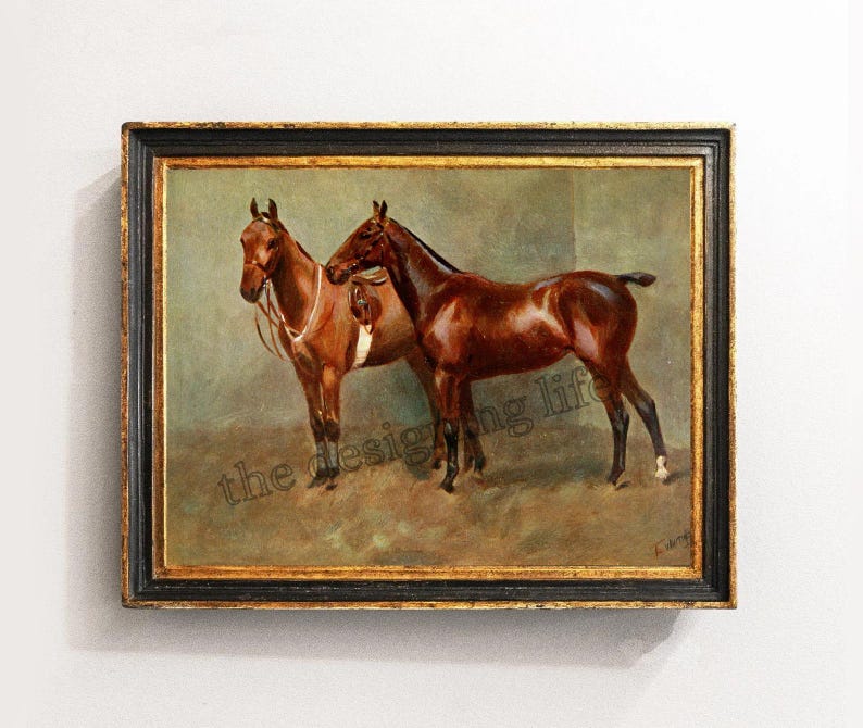Vintage Polo Ponies Art Equestrian Wall Decor Ralph Lauren Style Horse Vintage Polo Ponies Art Equestrian Wall Decor Ralph Lauren Style Horse