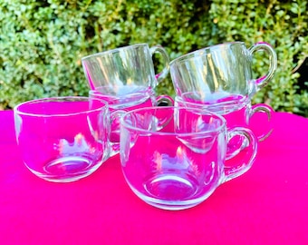 Juego de 6 tazas de café espresso de vidrio modernas, estilo vintage, demitasse, minimalistas, regalo para amantes del café.