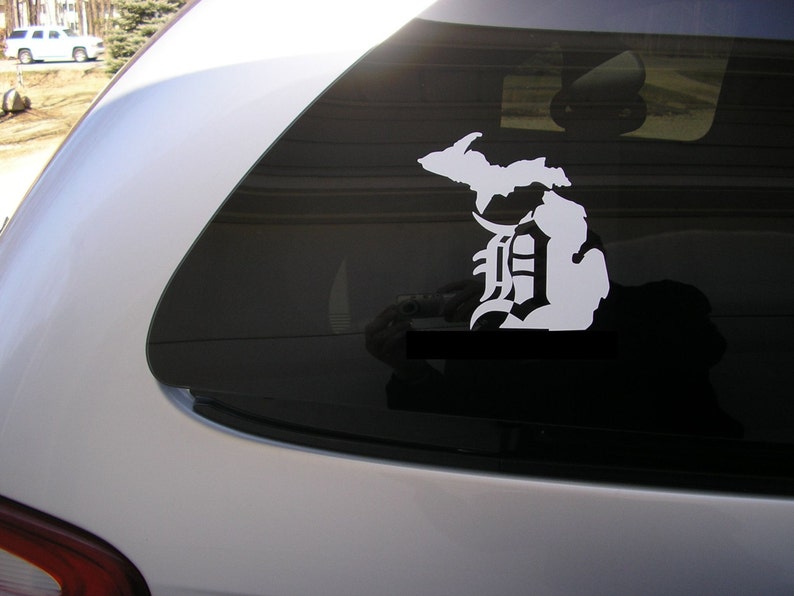 detroit d michigan vinyl car window decal sticker buy 2 and etsy