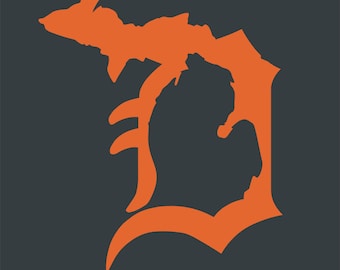 Detroit Tigers Old English D Michigan Vinyl Car Window Decal StickerBuy 2 and get a third free (same size and color)