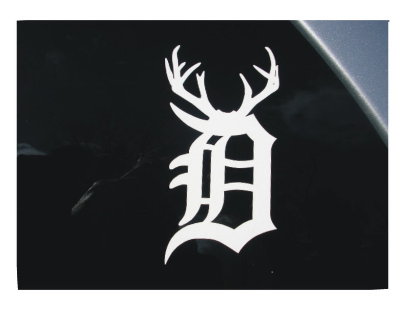Old English D With Antlers Vinyl Window Decal Sticker. buy 2 Etsy