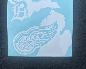 Detroit D - Red Wings Michigan Vinyl Car Window Decal Sticker *Buy 2 and get a third free (same sze and color)