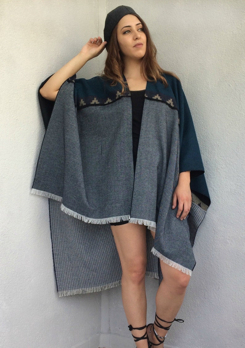 Oversized Blanket Poncho Woolen Men Poncho Festival Hippie Etsy