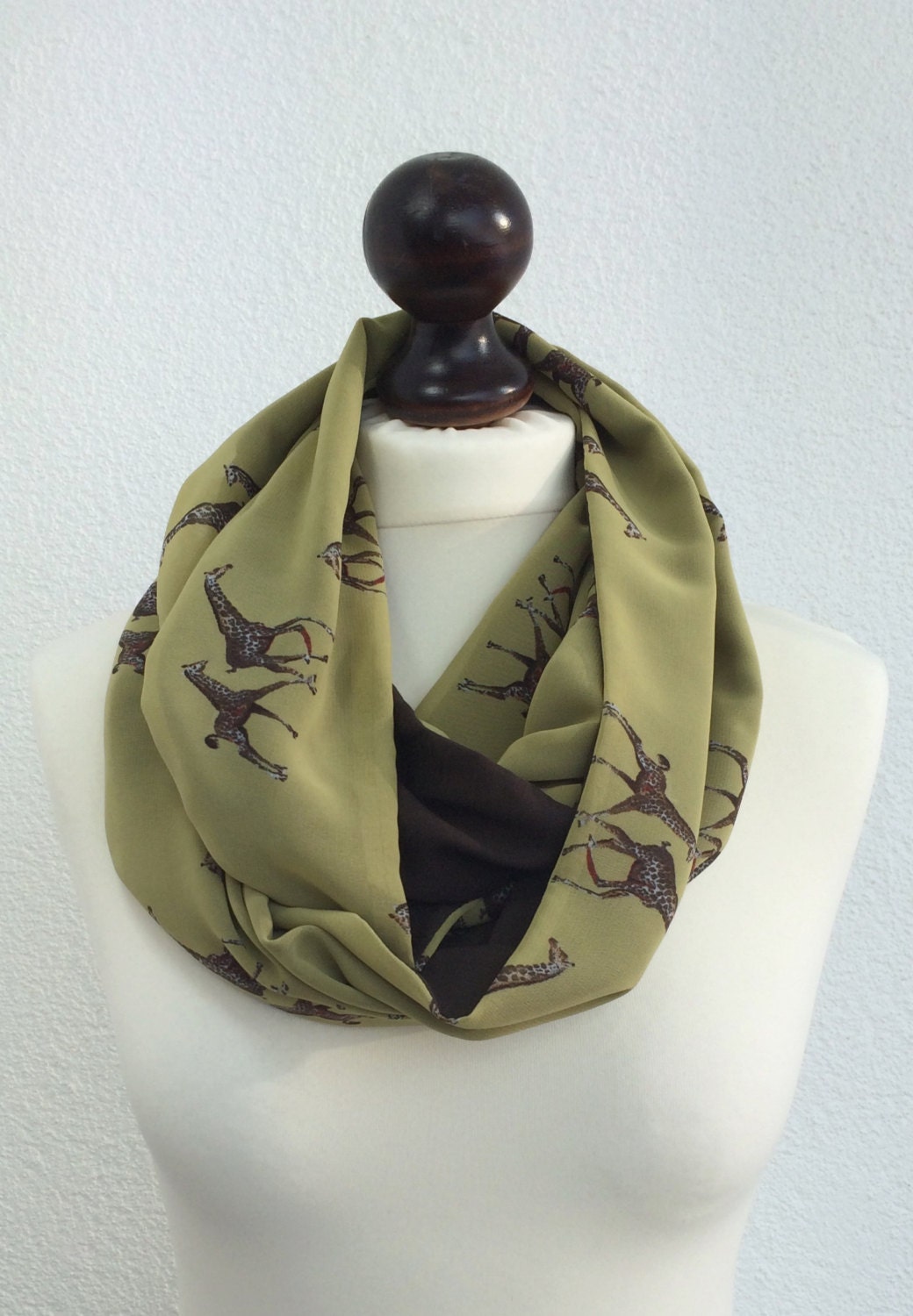 Giraffe Scarf Safari African Scarf Chiffon Loop Foulard Etsy