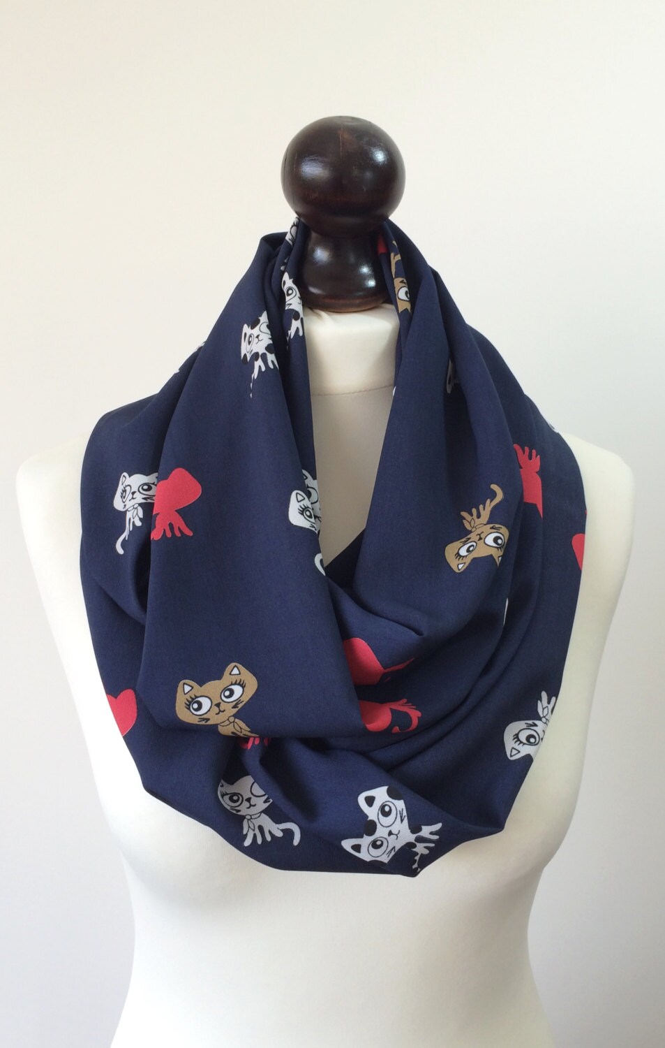 Funny Kitty Scarf Cats Print Scarf Lightweight Foulard