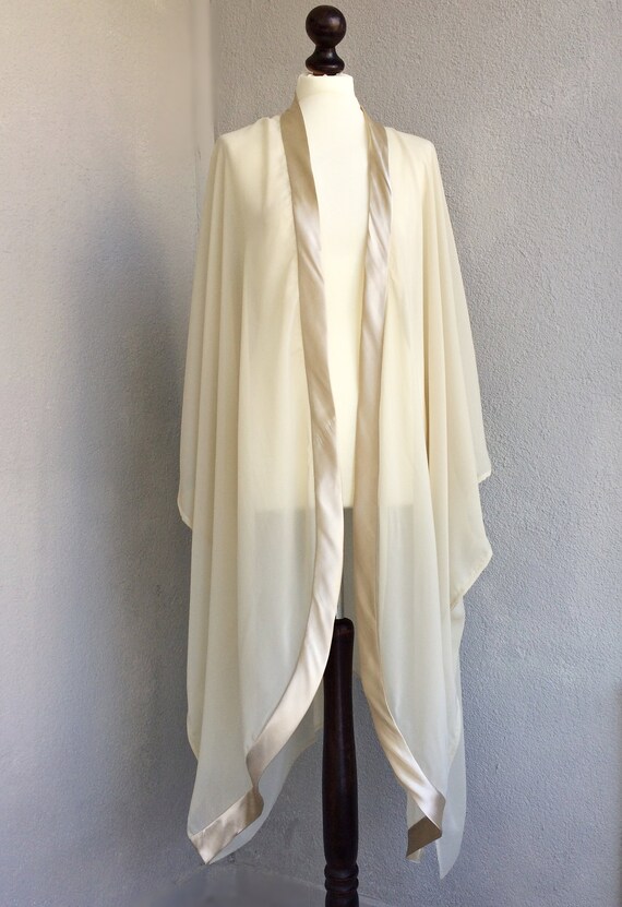 Nude Long Kimono Sexy Maxi Loungewear Bridal Kimono Robe | Etsy