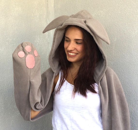 Bunny Hooded Scarf Rabbit Hooded Cowl Easter Gift Cosplay | Etsy