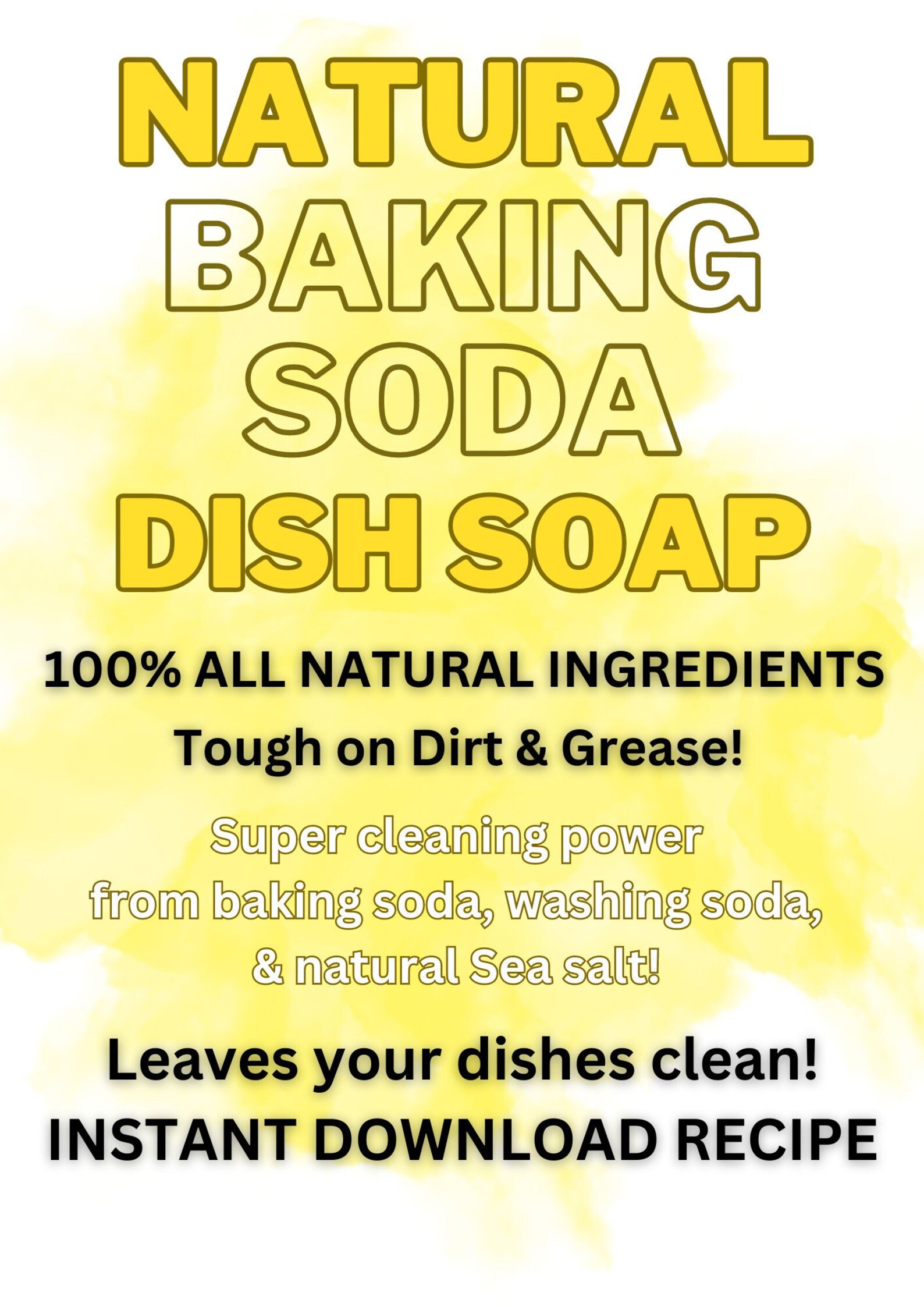 Natural Baking Soda Dish Soap Recipe All Natural Safe Etsy