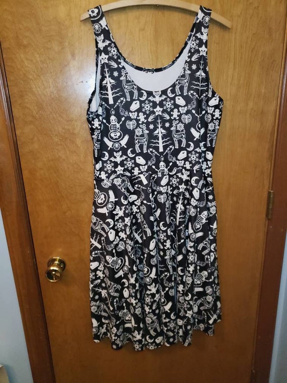 Blackmilk naughty list scoop limited skater dress