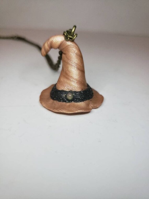 Opal witch hat necklace