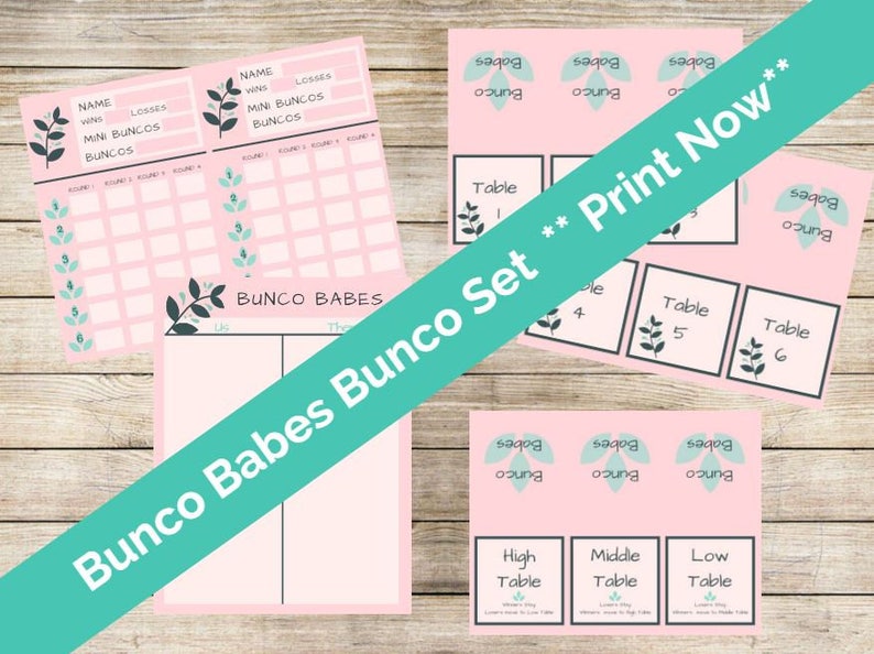 Printable Bunco Babes Complete Bunco Set Including Scorecards | Etsy