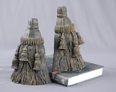Bookend Tassel Heavy Resin Vintage Antique Gold Tassel Bookends Doorstops Bookshelf Designer Home Decor